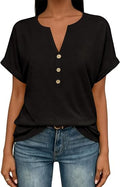 Soft Button V-Neck Henley Top