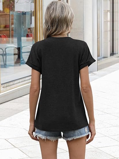 Soft Button V-Neck Henley Top