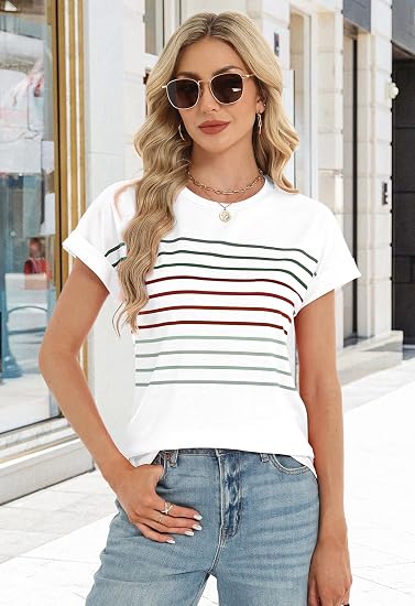 Striped Dolman Sleeve Summer Top