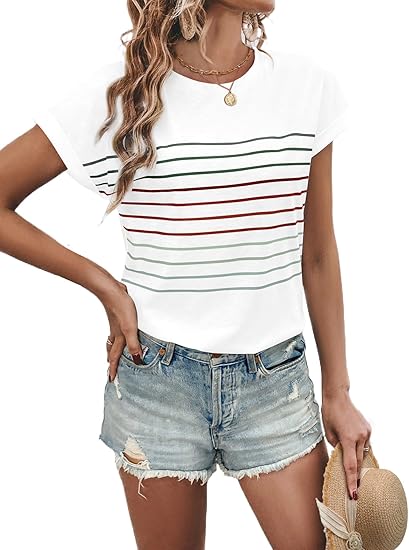 Striped Dolman Sleeve Summer Top